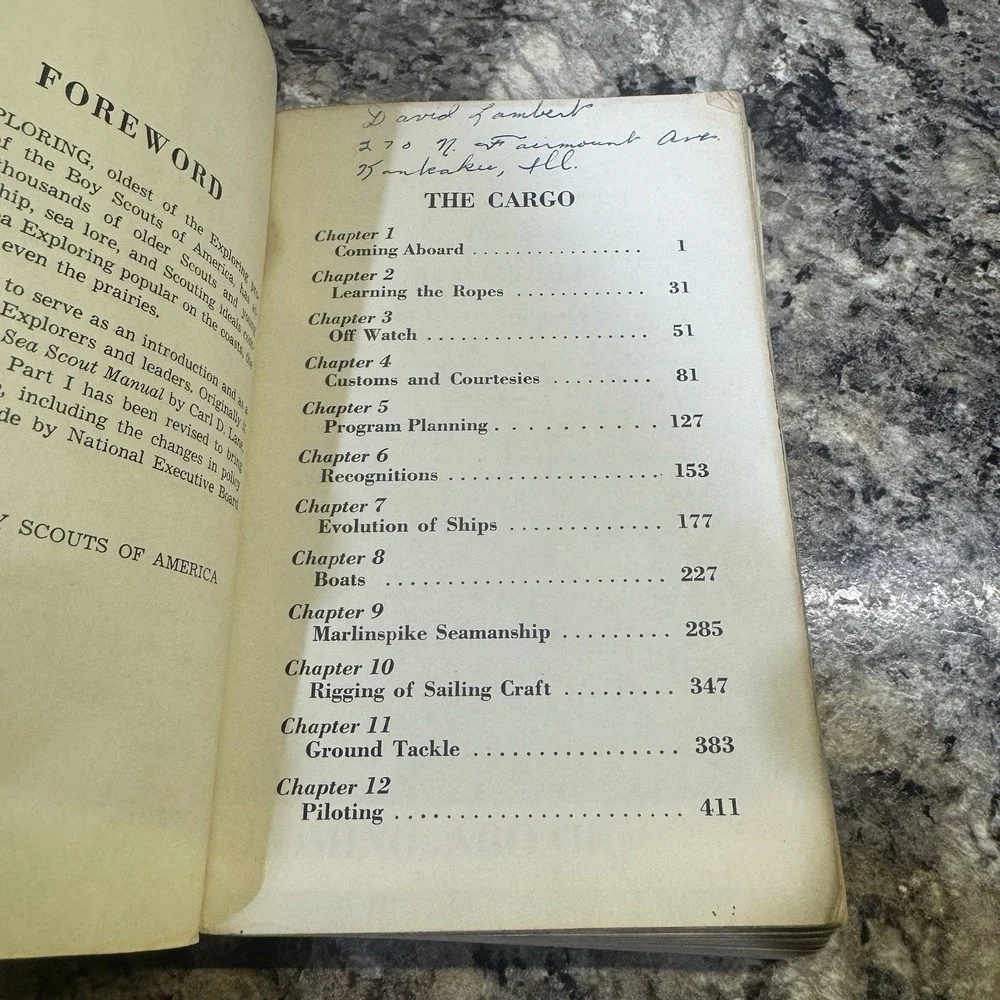 SEA EXPLORER MANUAL Boy Scouts of‎ America 7th Edition 1954, paperback